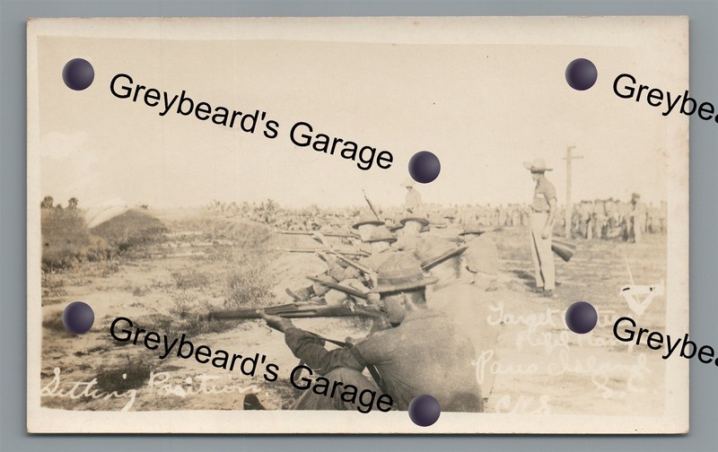 RPPC Target Practice Rifle Range PARRIS ISLAND SC Vintage Real Photo Postcard 2