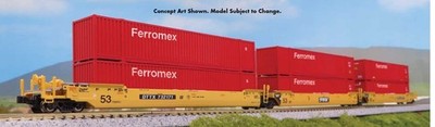1066188 N Kato Gunderson MAXI-IV 3-Unit Well Car with 6 53' Containers TTX DTTX