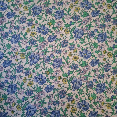Vintage Liberty of London Tana Lawn Fabric 135cm x 1.65m piece Blue Green Purple