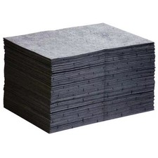 Pig Sorbent Pad, 22 gal, 15 in x 20 in, , Gray, 200 PK MAT204 Pig MAT204 15 in x