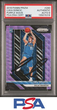 2018 Luka Doncic Auto Rookie Panini Purple Wave Prizm Signed RC Lakers PSA/DNA 8