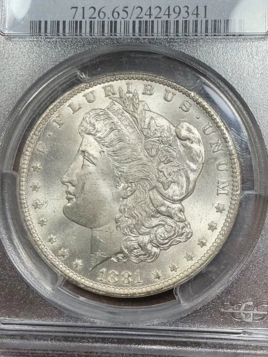 PCGS MS65 1881 CC MORGAN DOLLAR  BLAST WHITE NICE FROSTED DEVICES