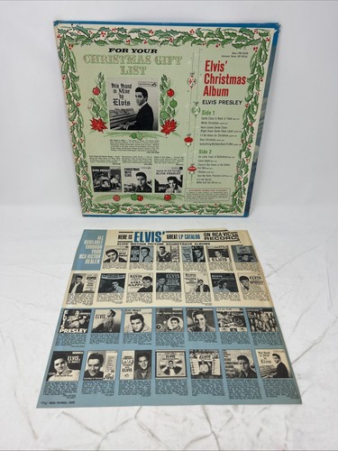 Vintage Elvis Presley LP COVER ONLY Golden Records Elvis' Christmas Album VTG - Imagen 5 de 8