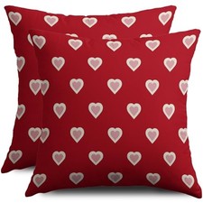 Valentines Day Pillow Covers 18X18 Set of 2 18" x 18" Pack of 2 Red Pink