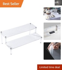 Elegant 2-Tier Acrylic Display Shelf for Collectibles  Cosmetics - 12x6.9x4.25