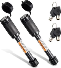 CZC AUTO Trailer Hitch Lock, 5/8 Inch Dia, 4 Super Extra 2 Pack, Black 