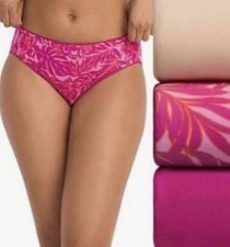 Size 7/L -Jockey No Panty Line Microfiber stretch Hip brief panties 3 pair