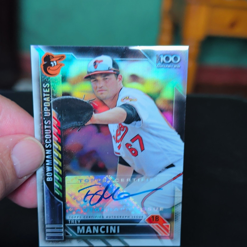 Topps 2016 Bowman Chrome Trey Mancini Auto Rookie #BSU-TM /199 Orioles