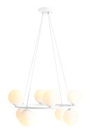 HäNgelampe Pendelleuchte Weiß Ø 68Cm Rund Metall Glas 8X E14 Wohnzimmer Esstisch
