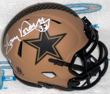 TONY DORSETT SIGNED DALLAS COWBOYS SALUTE TO SERVICE MINI HELMET - J.S.A. Cert.