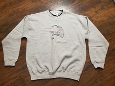 Vintage M C Sport Golf American Flag Crew Neck Gray Sweatshirt Size Men's Large