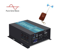 1500W 12V Pure Sine Wave Inverter DC to AC Solar Off Gird Home RV Remote Control