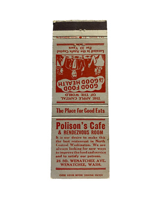POLISON'S CAFE Matchbook Matchcover - WENATCHEE, WASHINGTON