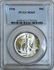 Superb 1936 Walking Liberty Half Dollar PCGS MS-65-Spotless and brilliant.