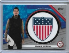 2020 TOPPS OLYMPICS NYJAH HUSTON SILVER INSIGNIA CARD /50 USA SKATEBOARDING 2021