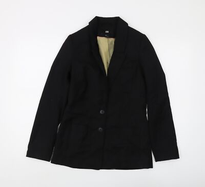 Schwarze schmale Damen Anzugjacke Größe 4 von H&M
