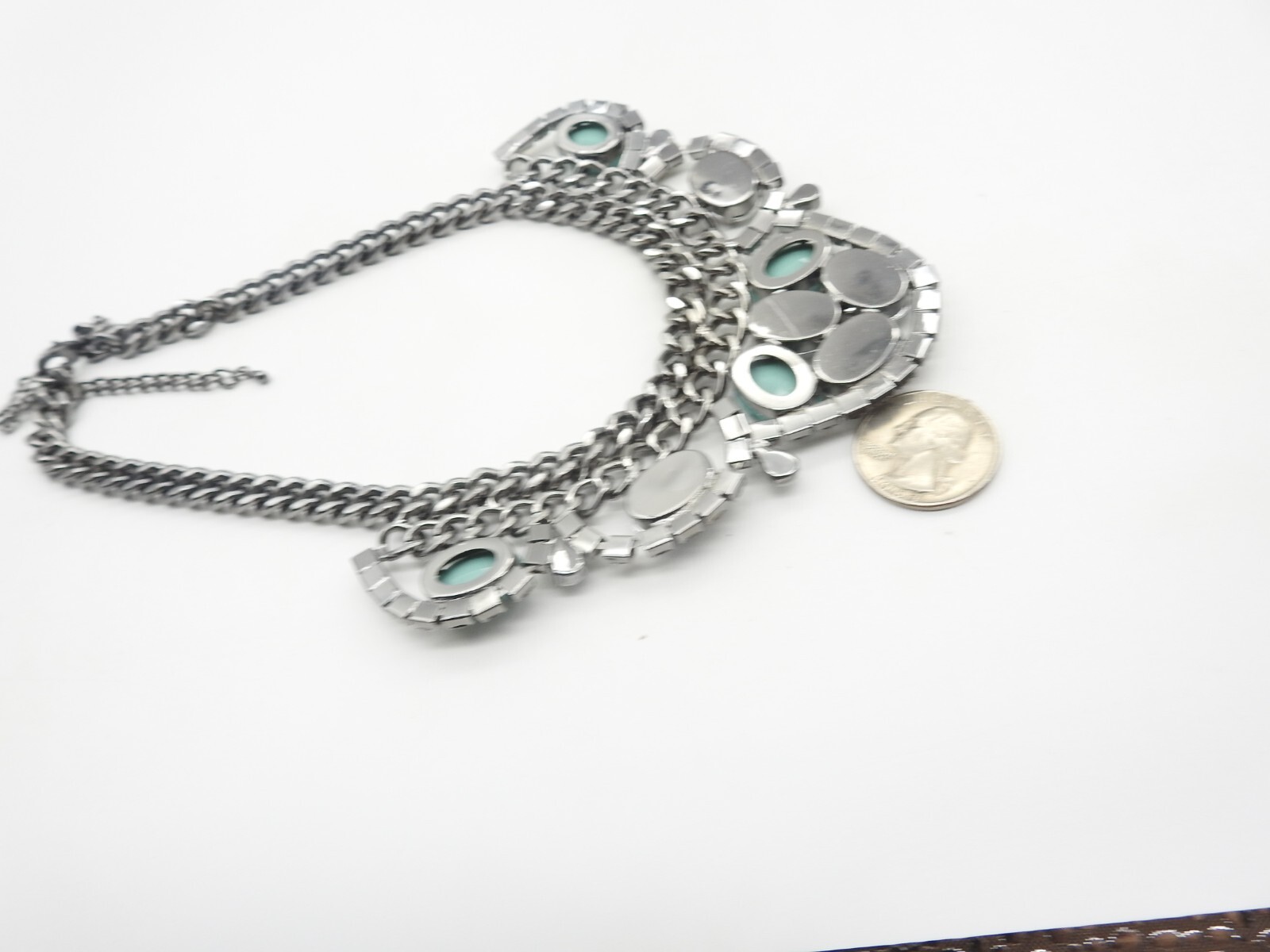 Signed Premier Design Rhinestone Silver Tone Bib … - image 6