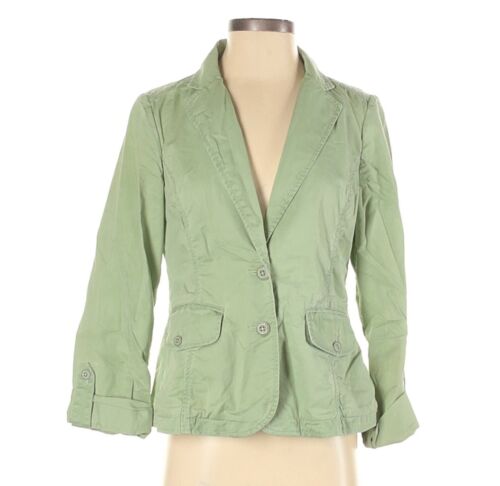 Eddie Bauer Womens Jacket Sz Small Green Blazer Cotton Top Coat S - Afbeelding 1 van 4