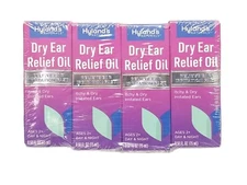 Pack of 4 Hyland's Naturals Dry Ear Relief Oil 0.5 floz  Exp OCT 2024 NEW SEALED
