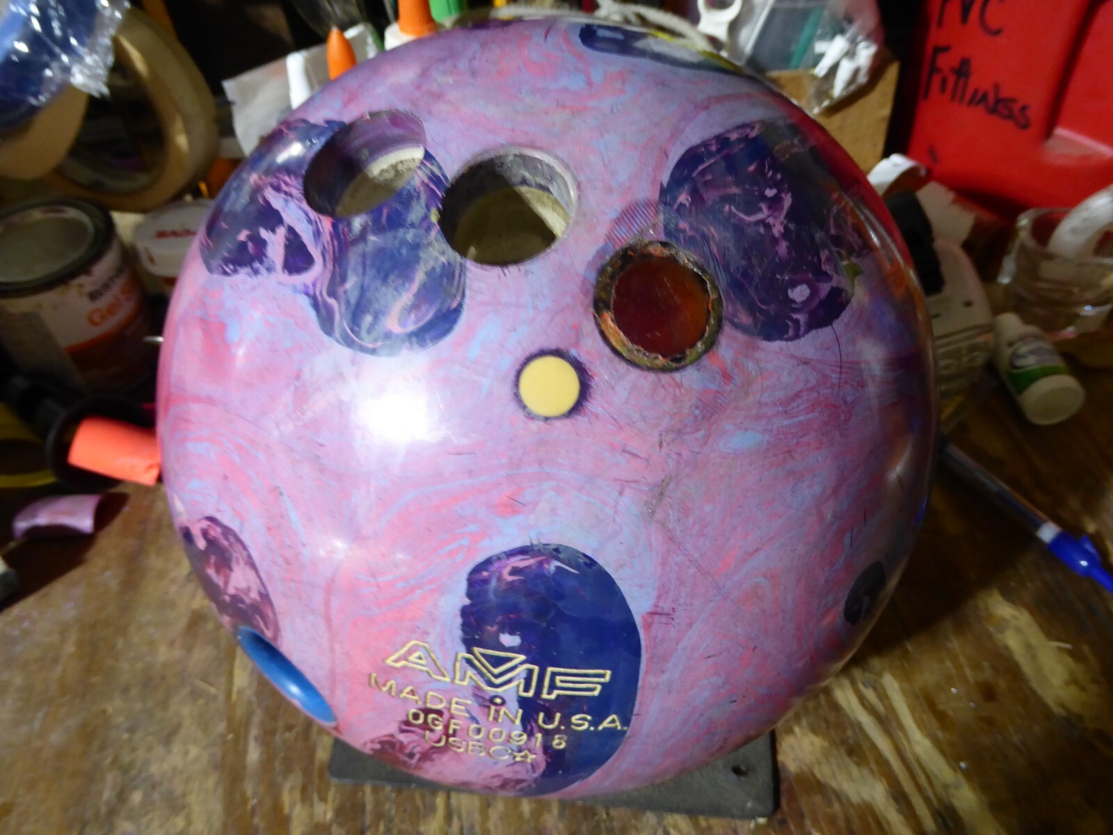 AMF Shredder BOWLING BALL heavy 14 lb. 8oz Single Drilling eBay