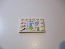 Lego Platte Fliese 4x6 mit Noppen bedruckt 6180 weiß ebedn5