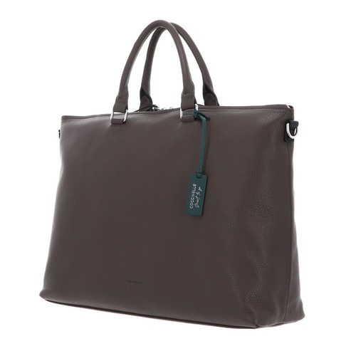Borsa a tracolla Coccinelle Man Soft Tote Grained Leather borsa caffè marrone scuro - Foto 2 di 5