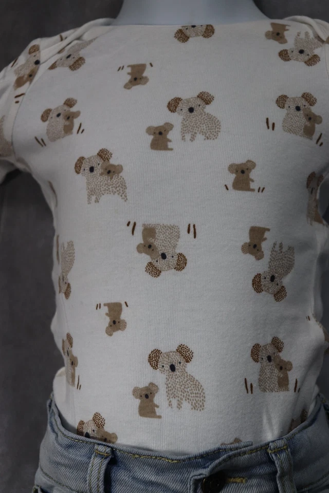 Child Of Mine Bebé Blanco Koala Body Traje Cat & Jack Denim Shorts 12 Meses Foto 2 de 4