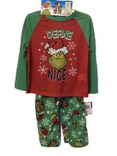 The Grinch Dr Seuss Define Nice Kids Holiday Pajamas Size 3T TOP Size 4TBOTTOM