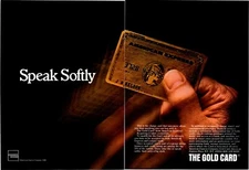 American Express The Gold Card Speak Softly 2 pg Original Vintage Print Ad