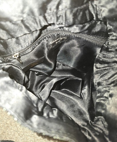 Gianni Bini Black Mesh Metal Sequin Mini Bucket Bag - Picture 8 of 8