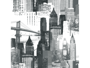 Wallpaper-Designer-Silver-Metallic-Mylar-Foil-Black-Large-New-York-City-Skyline