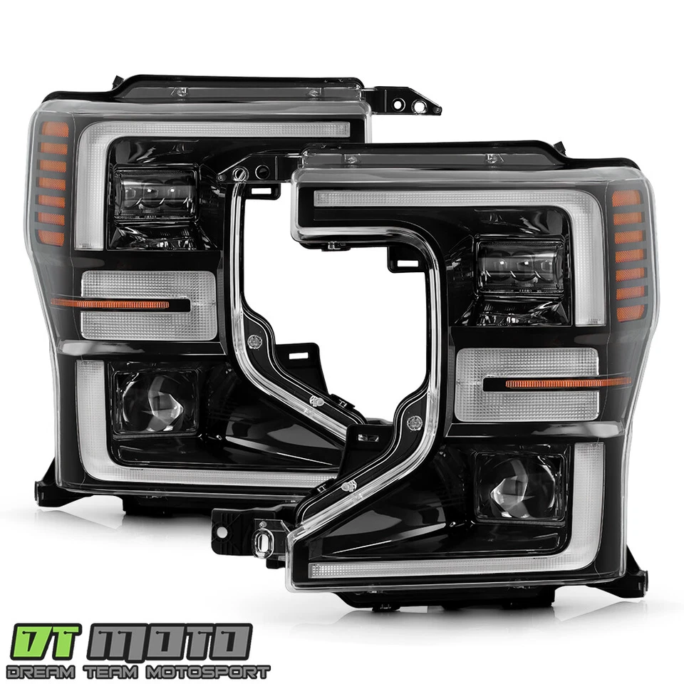 Faros LED completos negros izquierda+derecha para Ford F250 F350 SuperDuty 2020 2021 2022 Foto 2 de 4