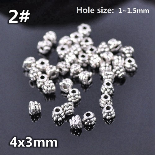 50pcs Tibetan Silver Color Metal Alloy Loose Spacer Beads Lot For Jewelry Making - Bild 12 von 59
