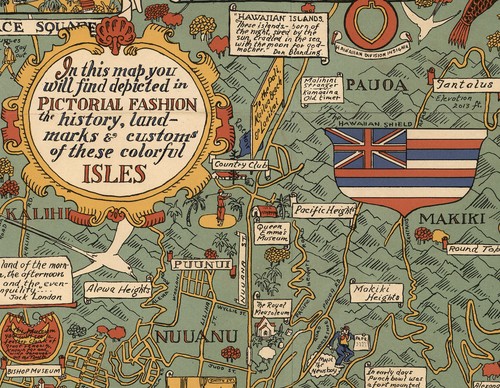 1927 Pictorial Map Honolulu Sandwich Islands Hawaiian Hawaii 11x14 Art Poster - Picture 2 of 3