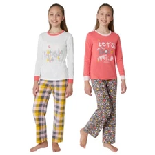 NEW Eddie Bauer Girls Youth 4 Piece Pajama Set Size MEDIUM 10-12