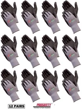 12- Lightweight Nitrile Grip Micro Foam Palm Coated Protective Work Gloves SMALL