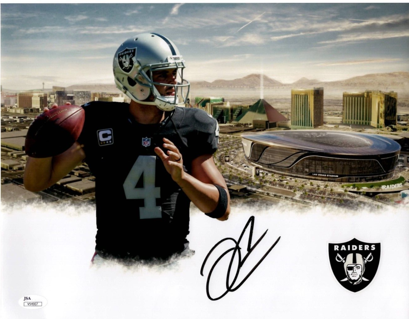 Derek Carr Autographed Signed Oakland Raiders 11 X 14 photo picture JSA authenticated 