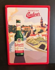 Budweiser Budvar Bier Blechschild, 20 x 30 cm, Czech Lager, Deko, 3-D Optik Neu