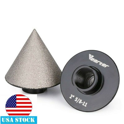 5/8-11 Thread Diamond Chamfer Countersink Bits  2'' Cone Milling Vacuum Brazed 