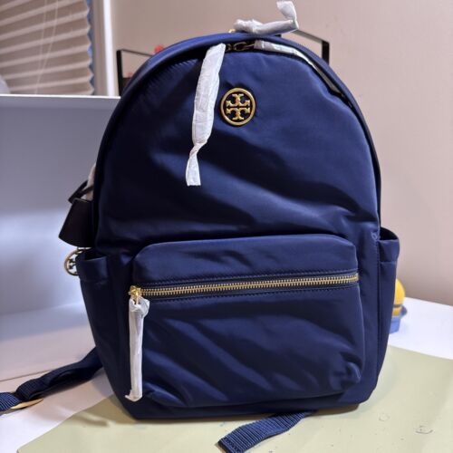 Tory Burch Perry Nylon Zip Backpack Color Royal Navy NWT