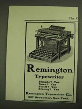 1903 Remington Typewriter Ad - Simple? Yes Sure? Yes thumbnail