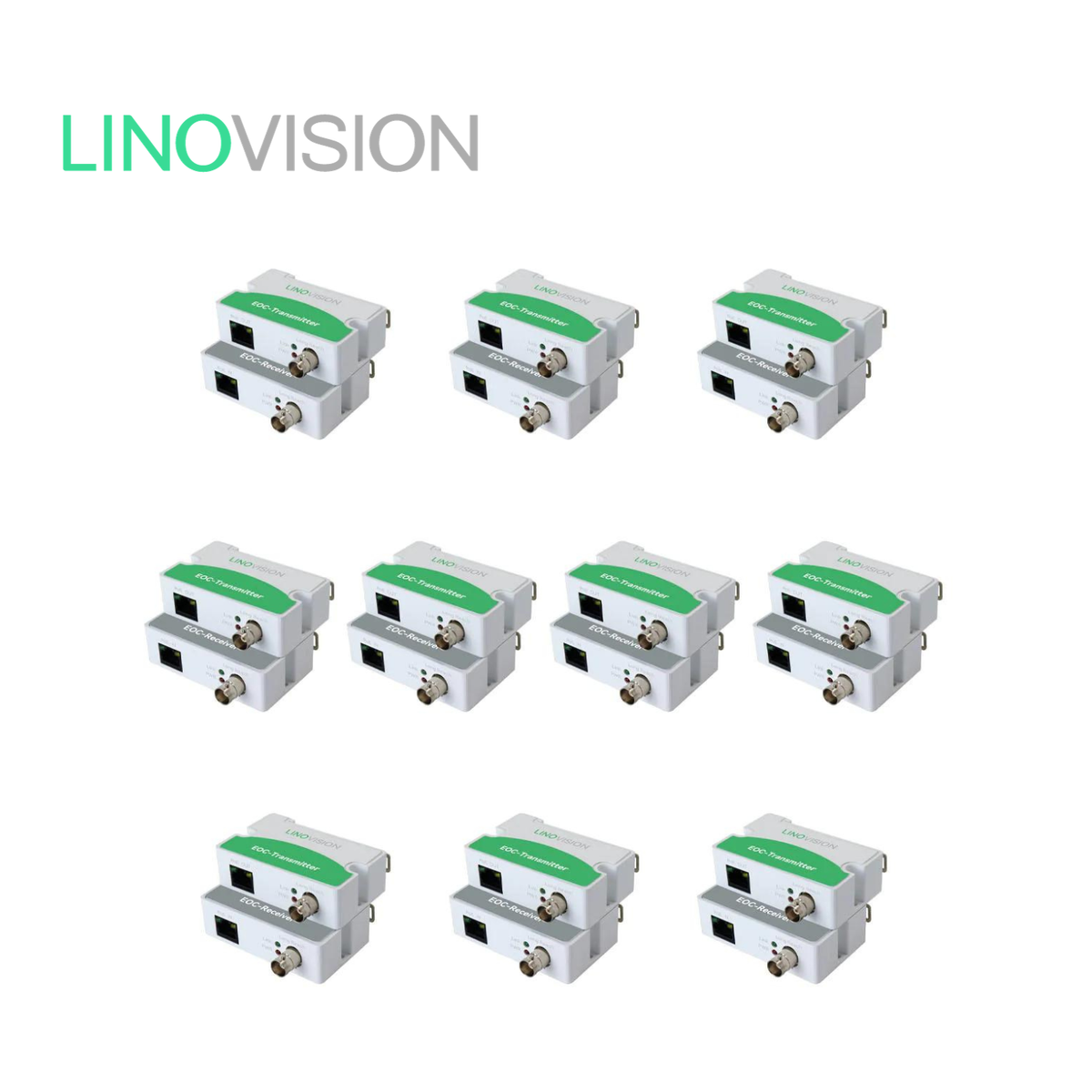 LINOVISION PoE+Ethernet Over Coax (EOC) Converter, Analog to IP
