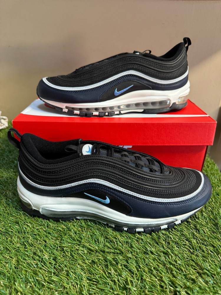 Nike Air Max 97 Black Obsidian Platinum University Blue DQ3955-001 Mens Size 10 Brand New  