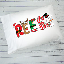 Custom Kids Name Christmas Pillow Case
