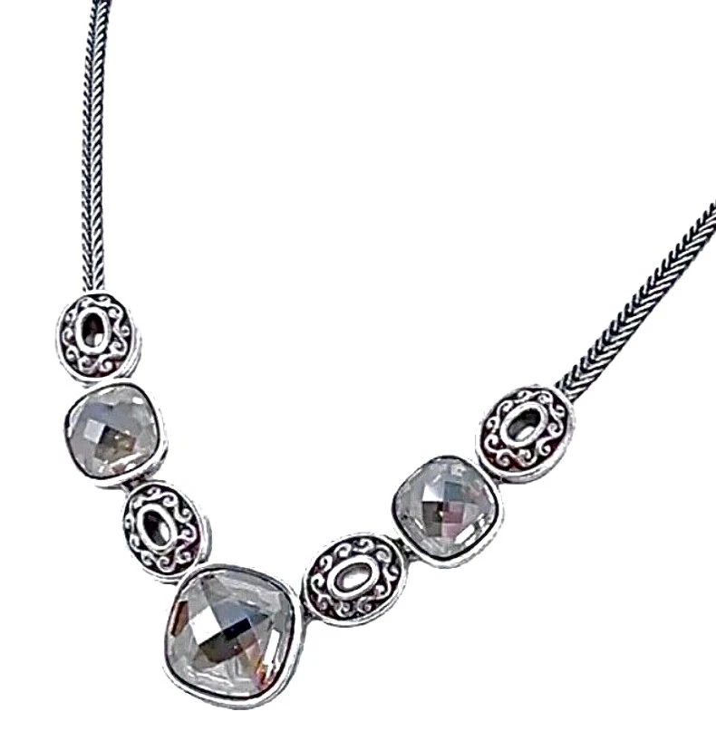 COLLAR DE PIEDRA COMPLETA BRIGHTON VENUS RISE CHAMPAGNE/TAUPE SWAROVSKI CRYS EN MUY BUENA CONDICIÓN+✨VTG Foto 4 de 4