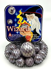 Net Bag of 25 "Wizard" Early Style Glass Mega Marbles 24 Players 1 Shooter