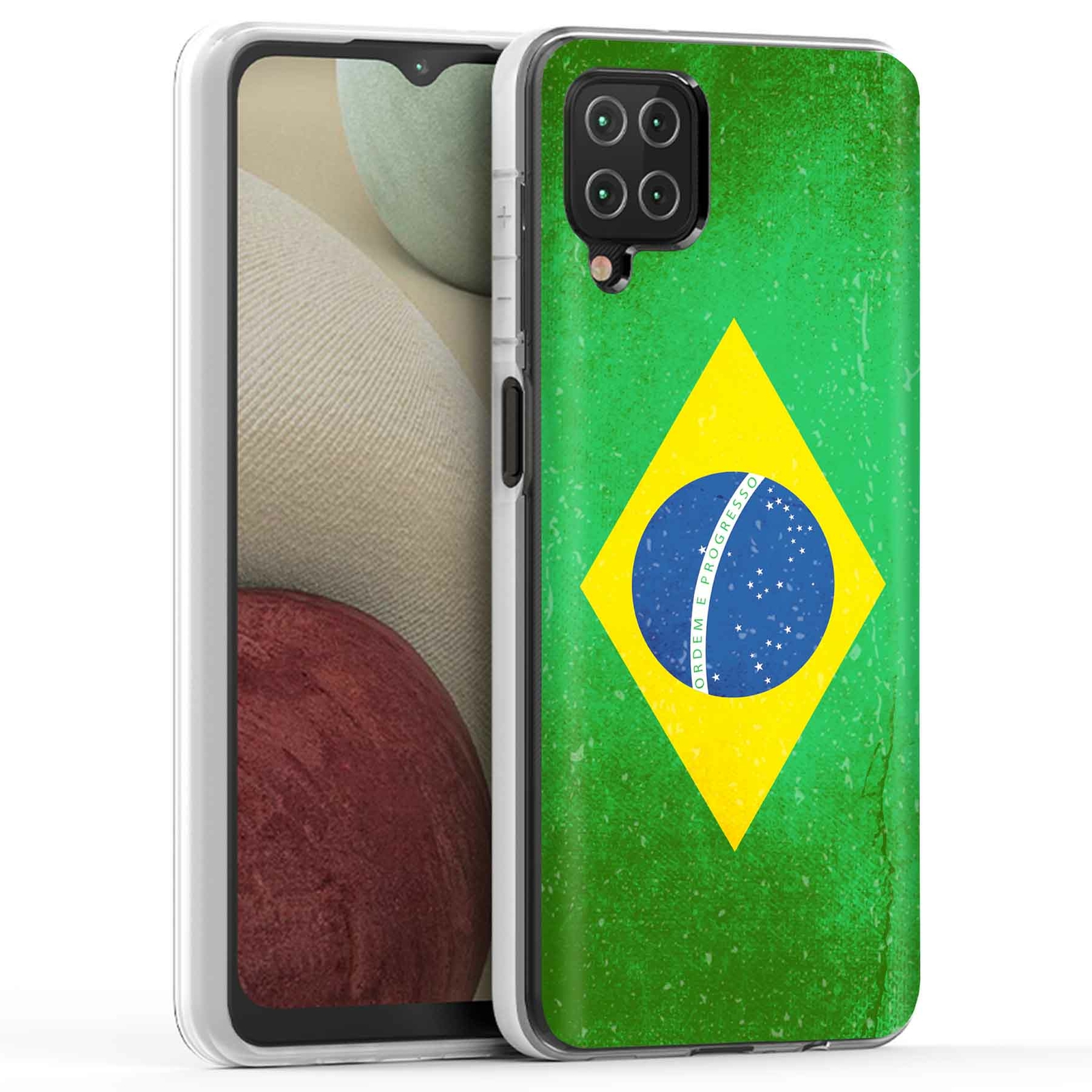 Brazil Flag Phone Case for Samsung Galaxy A12 - USA Design