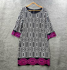 INC Internationall Concepts Womens Shift Dress Plus Size 0X Black White Pink