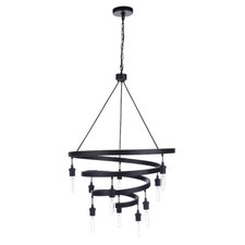 Craftmade Contemporary Tranquil 10 Light Chandelier, Flat Black - 55410-FB