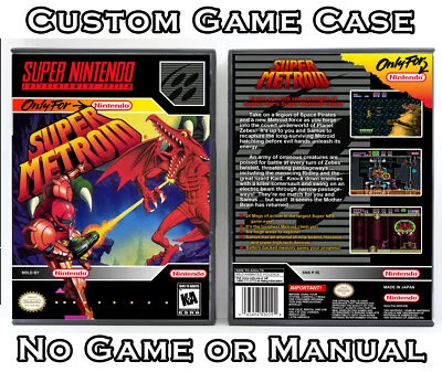 CUSTOMGAMECASES Super Metroid - Super Nintendo SNES Custom Case *NO GAME*